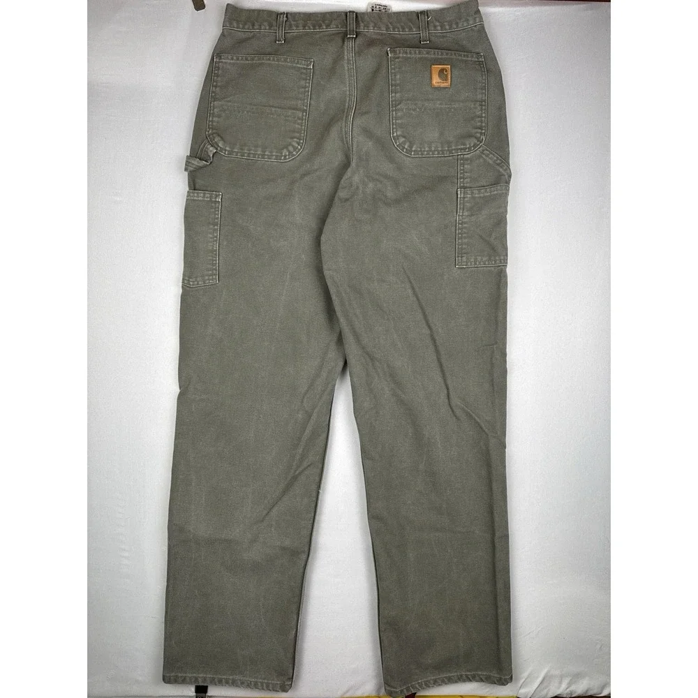 Vintage Carhartt B11 MOS Work Pants 36x36 Moss Green Carpenter Duck Canvas